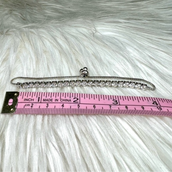 💎 Adjustable Tennis Bracelet - Sterling Silver with CZ Stones 💎 - Picture 3 of 3